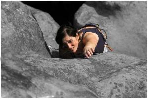 A už se taky snaží kousek pod vrcholem