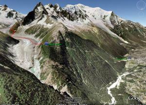 Mer de Glace - Chamonix - satelitní mapa
