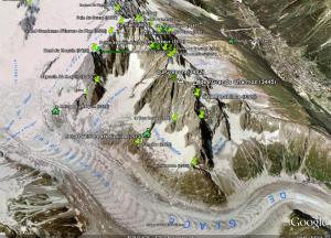 Vrcholy nad Refuge d'Envers des Aiguilles
