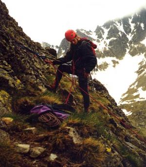 Vysoke Tatry, Zlta stena, dolez hrany III